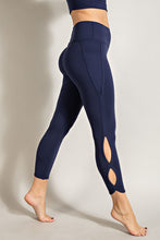 Load image into Gallery viewer, Lux Butter Soft Cropped Yoga Leggings with Fancy Cut Side