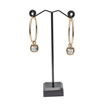 Load image into Gallery viewer, Gem Drop Hoop Earrings