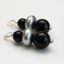 Load image into Gallery viewer, The Shadow and Silver Dangle Earrings