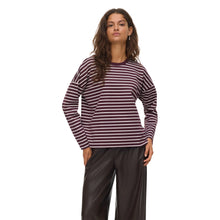 Load image into Gallery viewer, The Merlot Striped Long Sleeve Top
