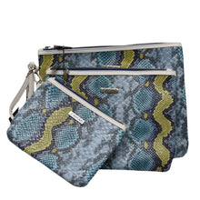 Load image into Gallery viewer, 3 Piece Python Toiletry Pouches by Joan & David