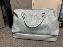 Load image into Gallery viewer, The Floral Garden 20" Vegan Leather Zip Drop Bottom Frame Weekender By Ellen Tracy