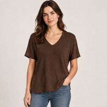 Load image into Gallery viewer, Soft V-Neck Reverse Seam Sweater (Short-Sleeve)