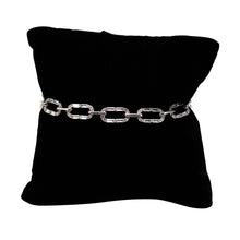Load image into Gallery viewer, Silver Oval Puzzle Link Bracelet