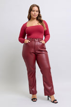 Load image into Gallery viewer, The Diva Tummy Control Vegan Leather Straight Leg Pant by Judy Blue