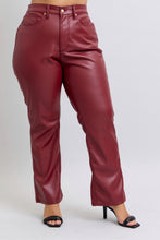 Load image into Gallery viewer, The Diva Tummy Control Vegan Leather Straight Leg Pant by Judy Blue