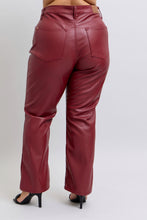 Load image into Gallery viewer, The Diva Tummy Control Vegan Leather Straight Leg Pant by Judy Blue