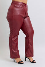 Load image into Gallery viewer, The Diva Tummy Control Vegan Leather Straight Leg Pant by Judy Blue