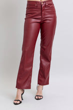 Load image into Gallery viewer, The Diva Tummy Control Vegan Leather Straight Leg Pant by Judy Blue