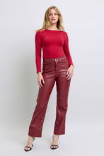 Load image into Gallery viewer, The Diva Tummy Control Vegan Leather Straight Leg Pant by Judy Blue