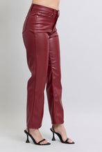 Load image into Gallery viewer, The Diva Tummy Control Vegan Leather Straight Leg Pant by Judy Blue