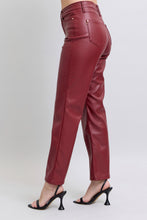 Load image into Gallery viewer, The Diva Tummy Control Vegan Leather Straight Leg Pant by Judy Blue