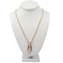 Load image into Gallery viewer, Elongated Toggle CZ Rope Necklace