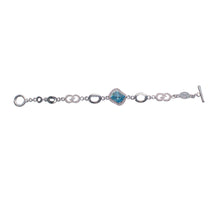Load image into Gallery viewer, Blue Infinity Swarovski Charm Bracelet
