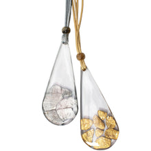 Load image into Gallery viewer, Clear Teardrop with Flakes Resin Necklace
