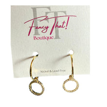Load image into Gallery viewer, Halo Dangle Hoop Earrings