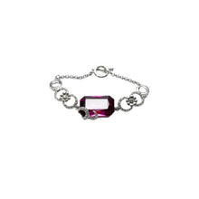 Load image into Gallery viewer, Pink Emerald-Cut Swarovski Charm Bracelet