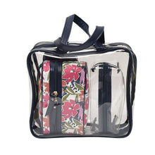 Load image into Gallery viewer, 4 Piece Navy Floral Cosmetic set