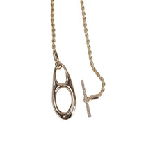 Load image into Gallery viewer, Elongated Toggle CZ Rope Necklace