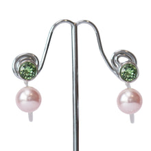 Load image into Gallery viewer, Peek A Boo Pearl Reverse Half Hoop Earrings