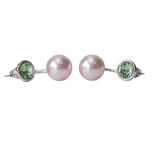 Load image into Gallery viewer, Peek A Boo Pearl Reverse Half Hoop Earrings