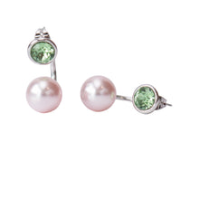 Load image into Gallery viewer, Peek A Boo Pearl Reverse Half Hoop Earrings