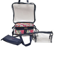 Load image into Gallery viewer, 4 Piece Navy Floral Cosmetic set