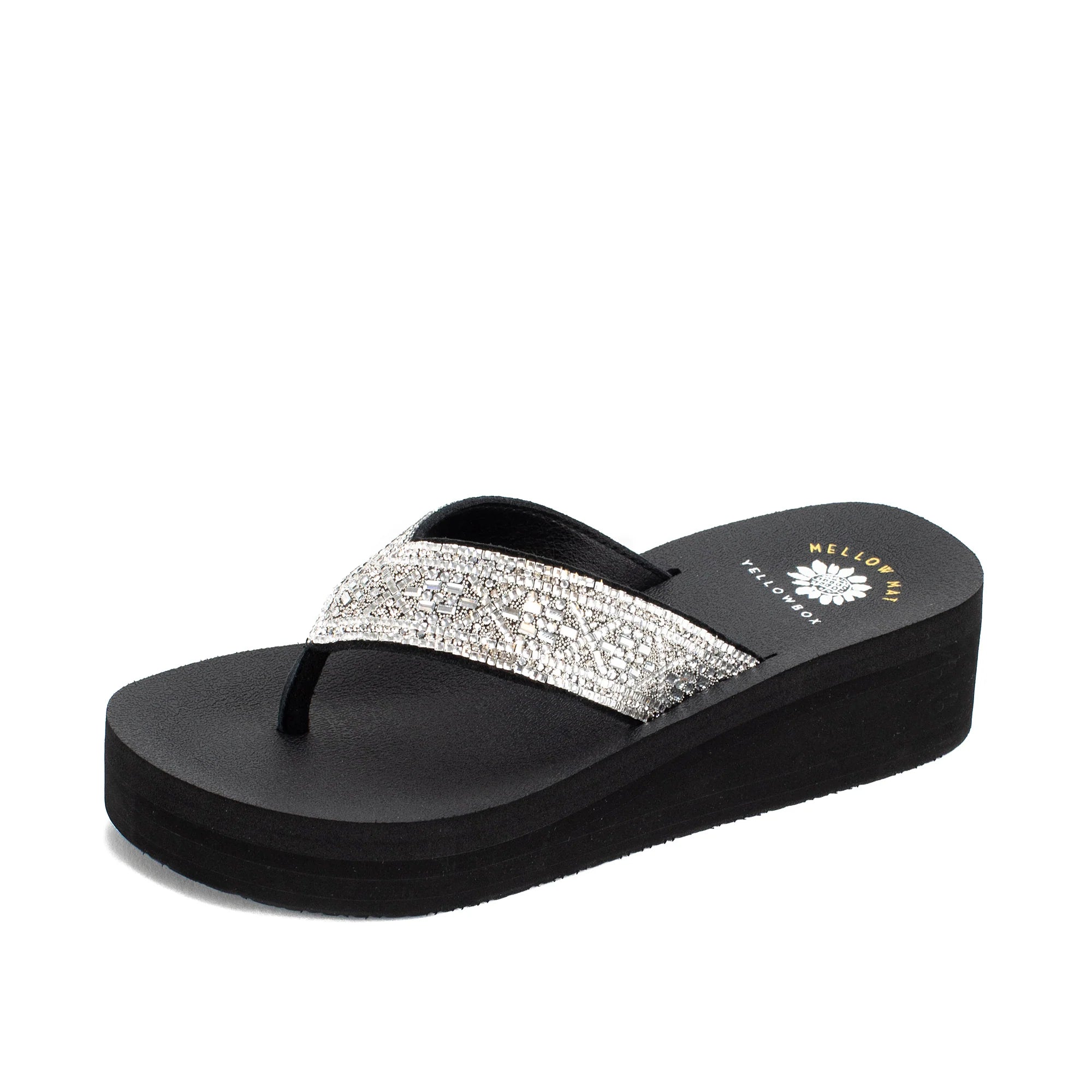 Millionaire s Dream Rhinestone Wedge Flip Flop Sandals by Yellow Box