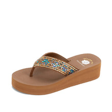 Load image into Gallery viewer, Millionaire's Dream Rhinestone Wedge Flip Flop Sandals by Yellow Box