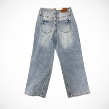 Load image into Gallery viewer, Light Wash Mid Waisted Wide Crop Jeans by Judy Blue