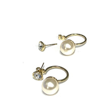 Load image into Gallery viewer, Glitz and Pearl Half Hoops