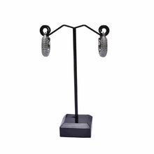 Load image into Gallery viewer, Pixel Bloom Cubic Zirconia Huggie Hoops