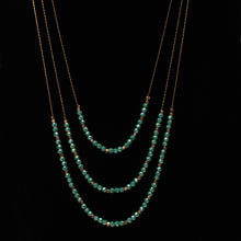Load image into Gallery viewer, Delicate Triple Layer Faceted Beaded Necklace