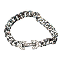 Load image into Gallery viewer, Making A Connection Polished Curb Bracelet with Cubic Zirconia Clasp