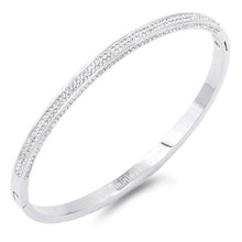 Load image into Gallery viewer, All Side Covered CZ Stainless Steel Bangle Bracelet