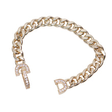 Load image into Gallery viewer, Making A Connection Polished Curb Bracelet with Cubic Zirconia Clasp