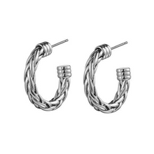 Load image into Gallery viewer, Braided Open Hoop Earrings