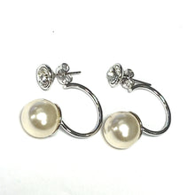 Load image into Gallery viewer, Glitz and Pearl Half Hoops