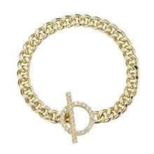 Load image into Gallery viewer, Dazzling Toggle Polished Curb Bracelet