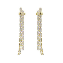 Load image into Gallery viewer, Cascading Diamond CZ Earrings