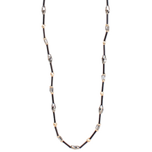 Load image into Gallery viewer, Get Connected Black Tube Bead Long Necklace