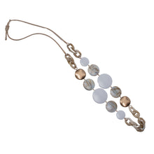 Load image into Gallery viewer, Golden Cream Links Long Adjustable Necklace