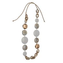 Load image into Gallery viewer, Golden Cream Links Long Adjustable Necklace