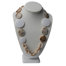 Load image into Gallery viewer, Golden Cream Links Long Adjustable Necklace