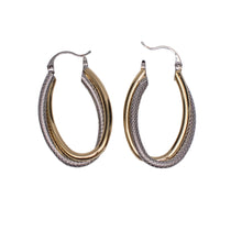 Load image into Gallery viewer, Two Tone Oval Hoops