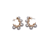 Load image into Gallery viewer, Crescent Cascade Pearl Earrings