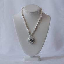 Load image into Gallery viewer, Heartstrings Pearl and Crystal Heart Necklace