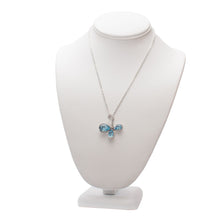 Load image into Gallery viewer, Blue Blossom Trio Swarovski Crystal Necklace