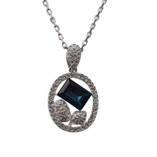 Load image into Gallery viewer, Sapphire Illusion Swarovski Crystal Necklace