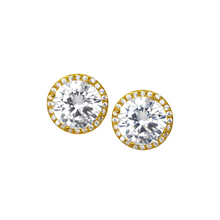 Load image into Gallery viewer, Cinderella's Favorite CZ Stud Earrings with Halo